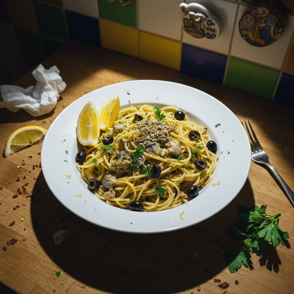 Sardine Pasta with Lemon & Olives