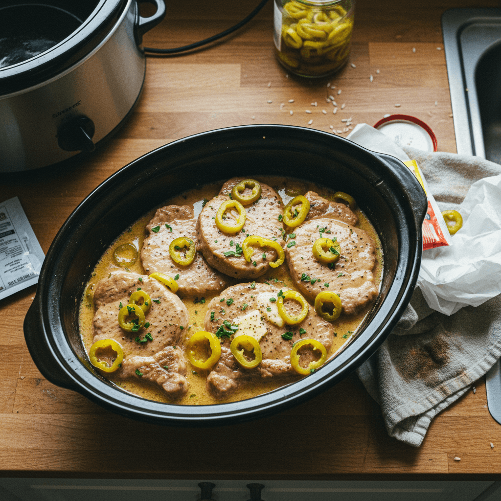 Crockpot Mississippi Pork Chops
