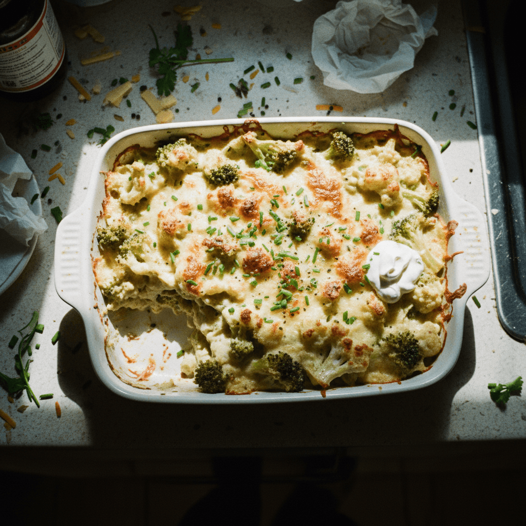 Fat-Rich Broccoli Cauliflower Cheese Casserole