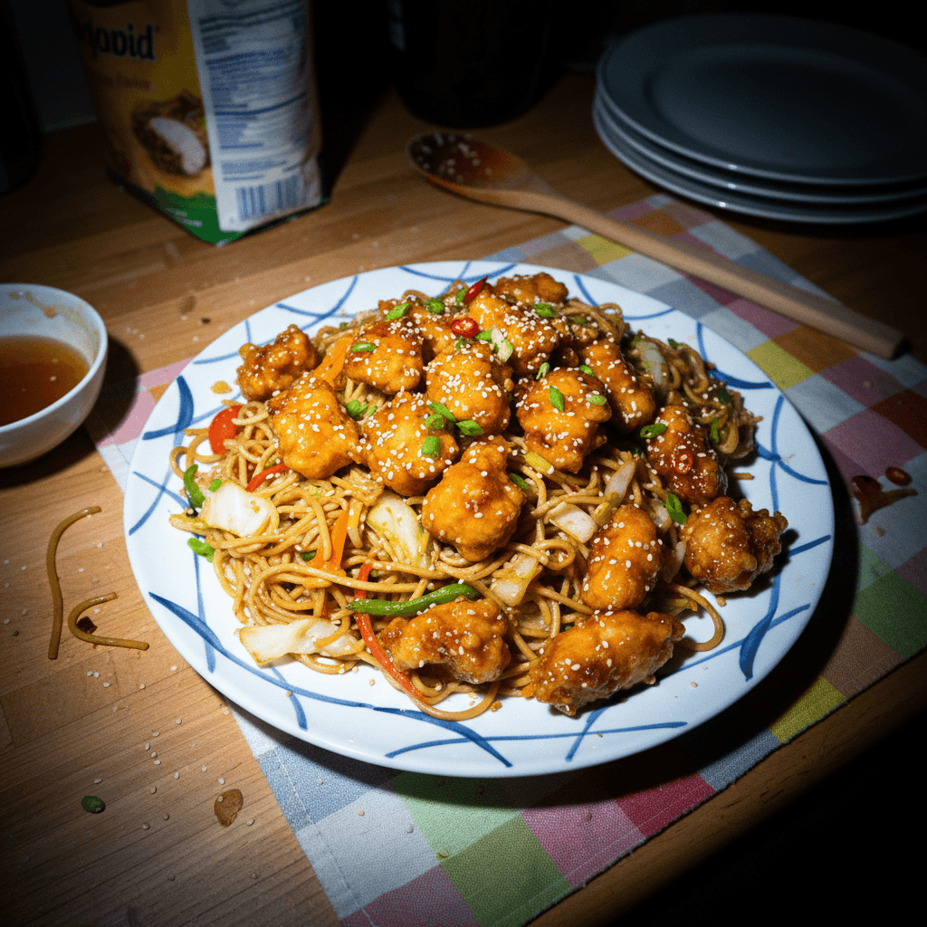 Australian Honey Chicken with Chow Mein