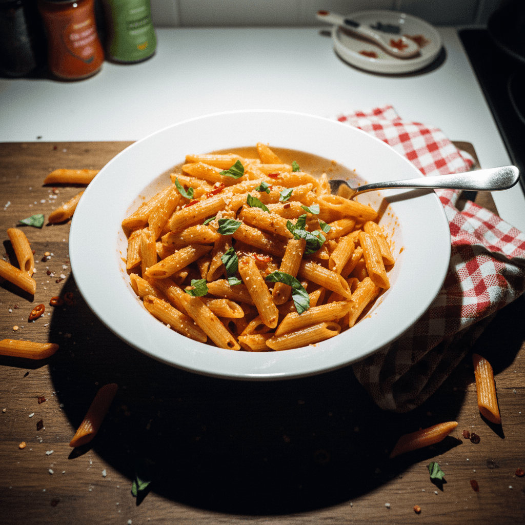Creamy Tomato Penne with Basil