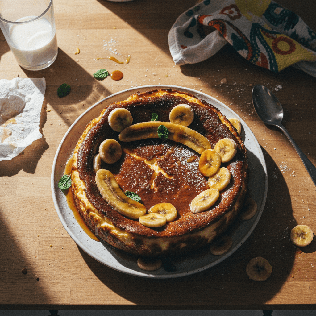 Caramelized Banana Basque Cheesecake
