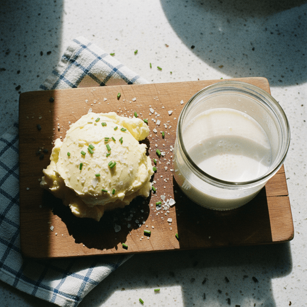 Homemade Butter and Buttermilk