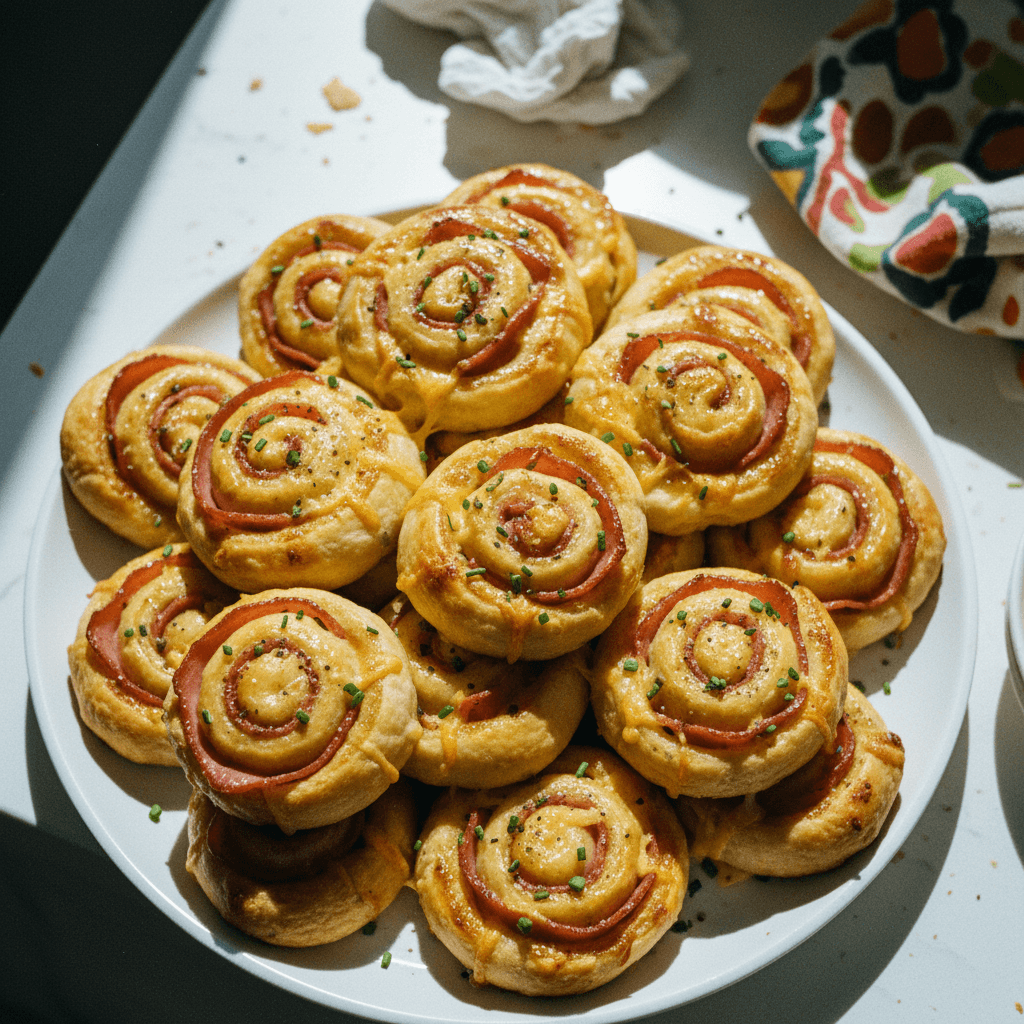 Sweet & Savory Ham & Cheese Spirals