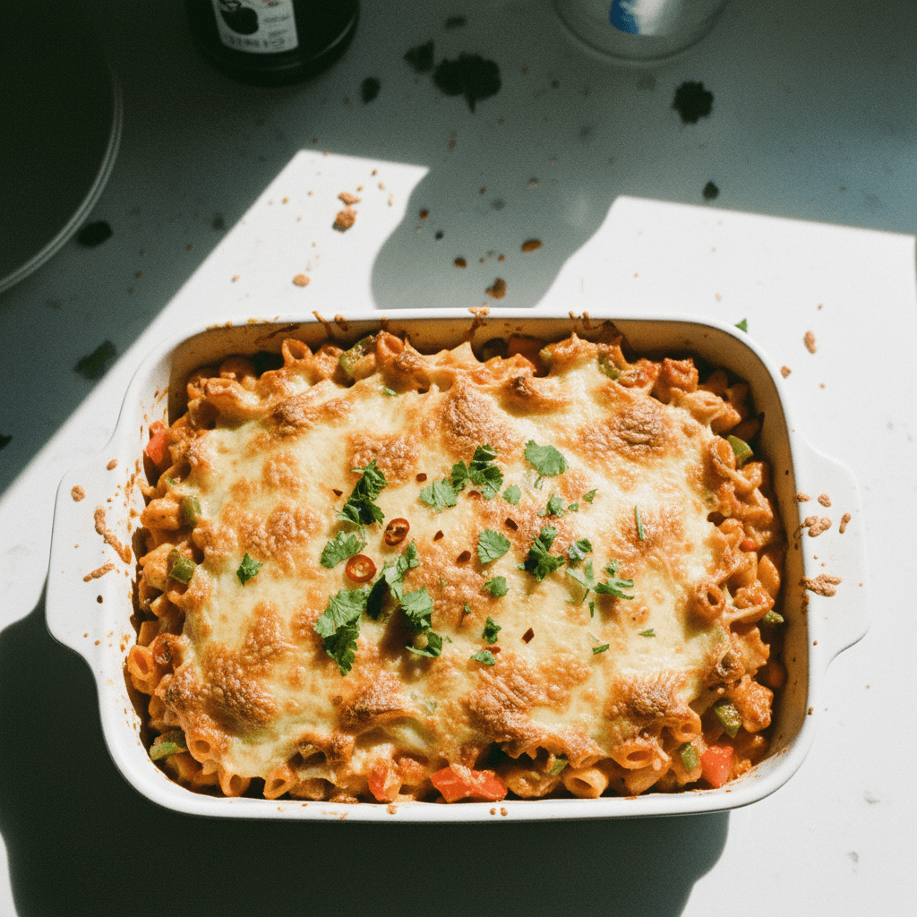 Creamy Cheesy Fajita Pasta Bake