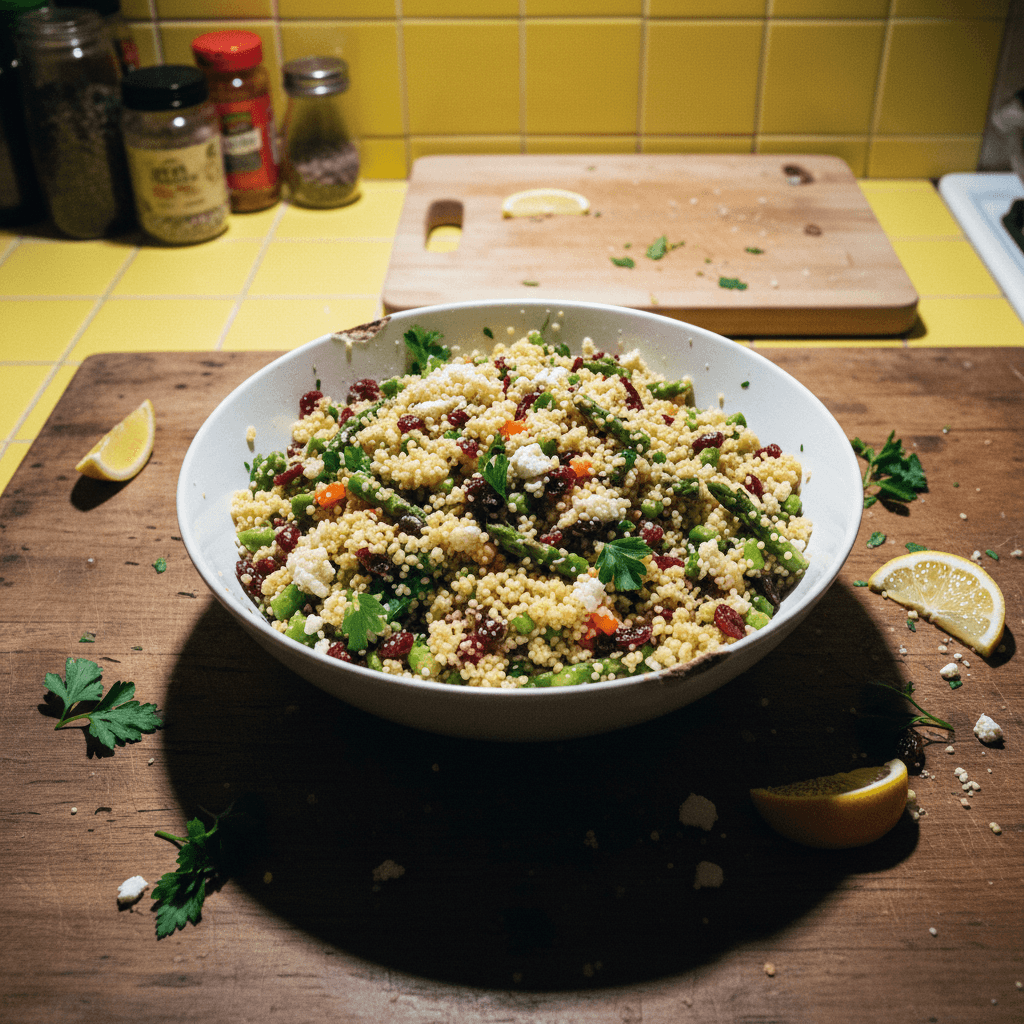 Texas de Brazil Copycat Couscous Salad with Asparagus and Cranberries