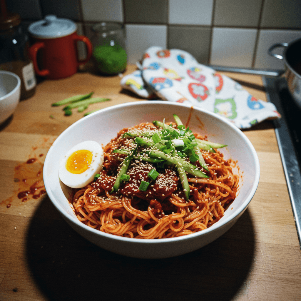Easy Bibimguksu (Spicy Korean Noodles)