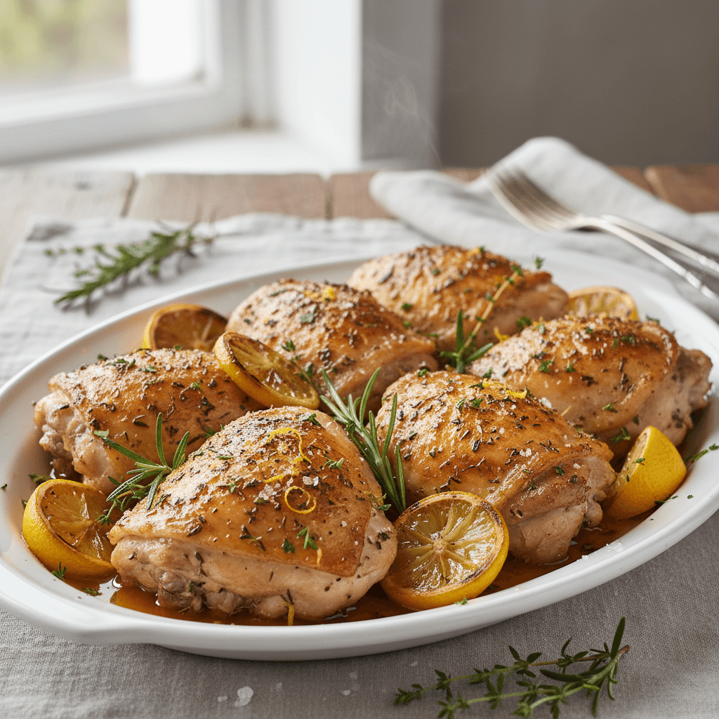 Lemon Herb Roasted Chicken Thighs