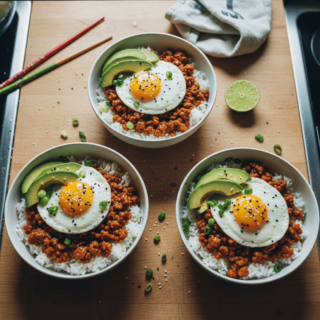 Spicy Pork Rice Bowls