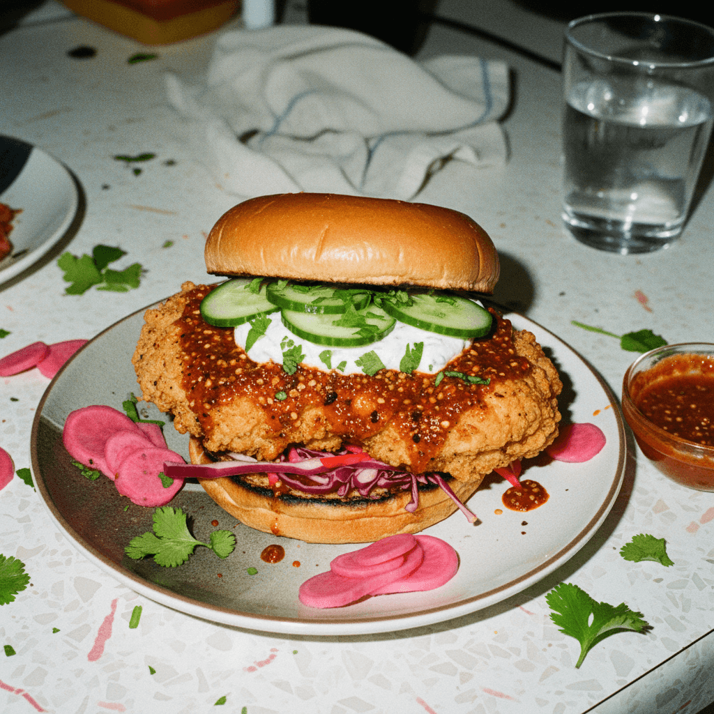 Syrian Nashville Hot Chicken Sandwich