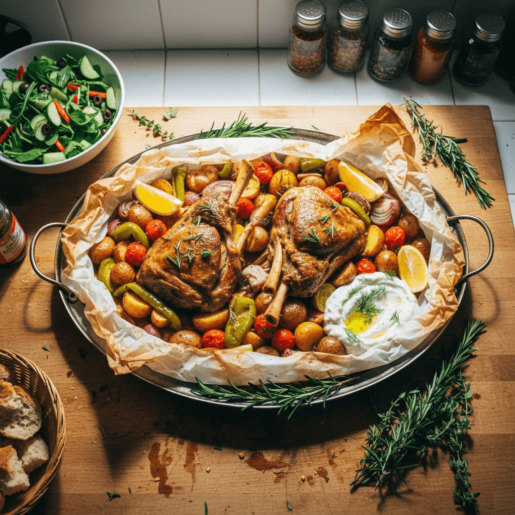 Greek Lamb Kleftiko with Garlicky Tzatziki