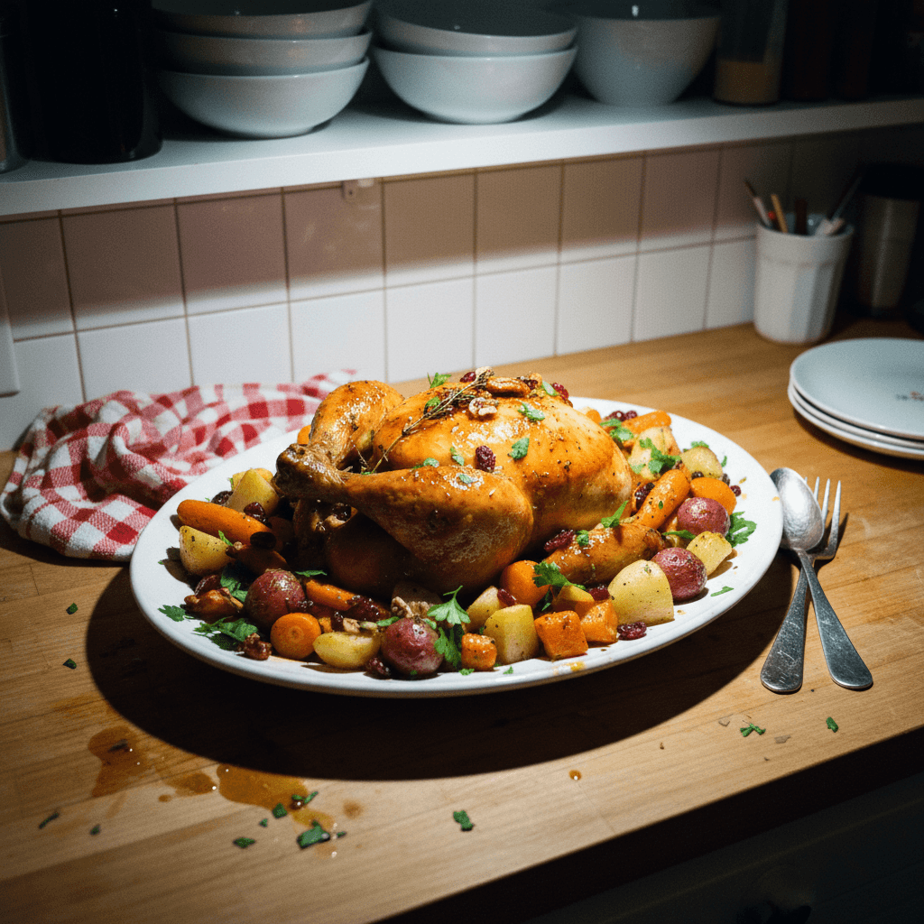 Low FODMAP Maple Glazed Chicken with Roasted Root Vegetables