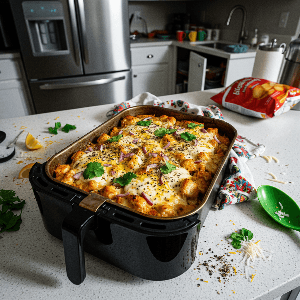 Air Fried Lemon Herb Chicken Mozzarella Bake