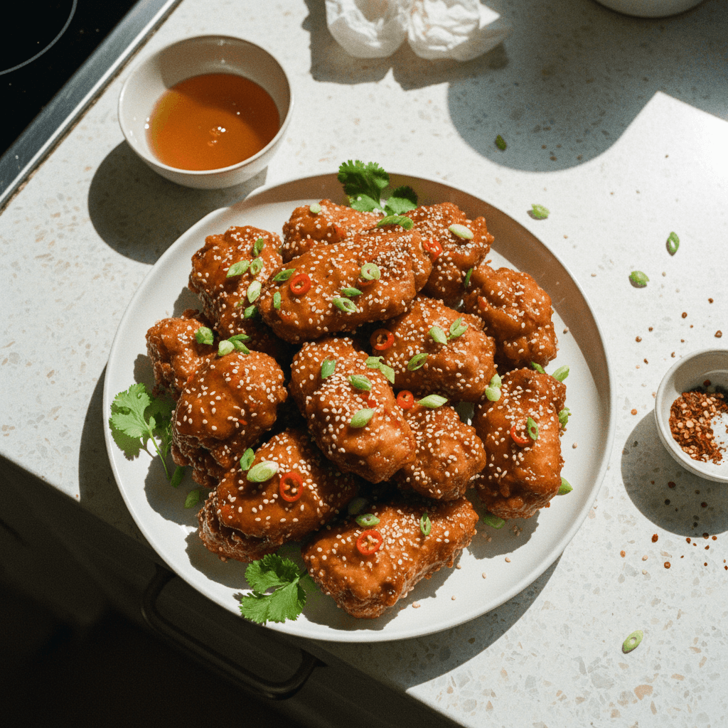Spicy Honey Sesame Fried Chicken
