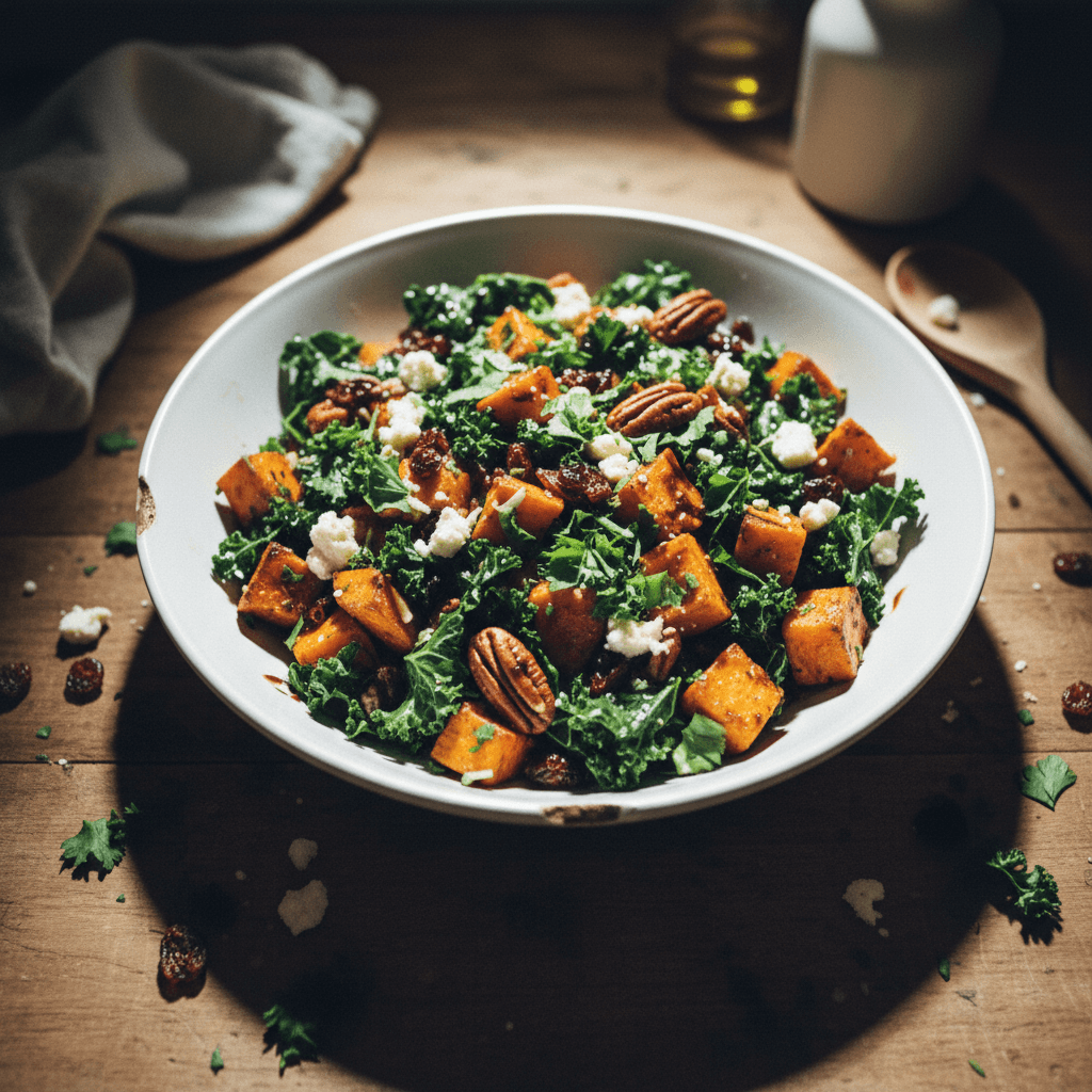 Warm Sweet Potato and Kale Salad