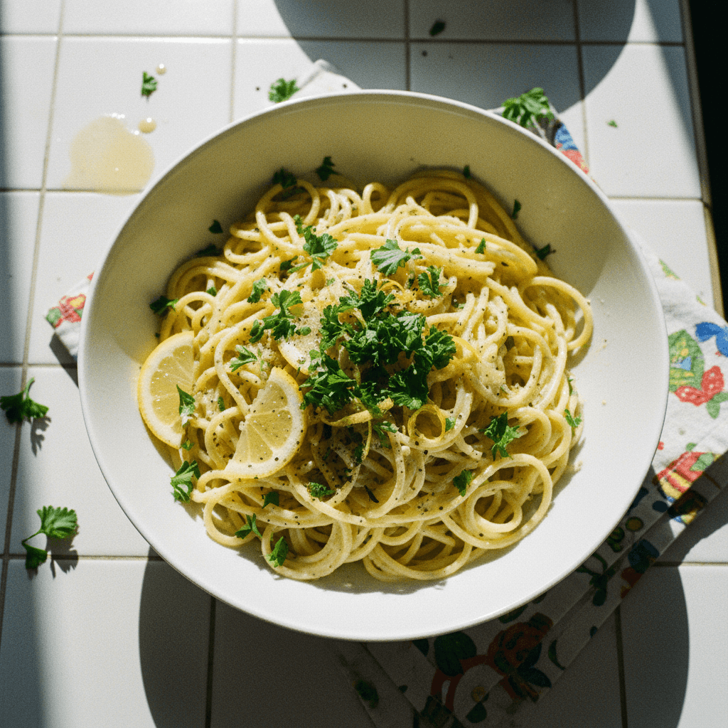 Classic Creamy Lemon Spaghetti