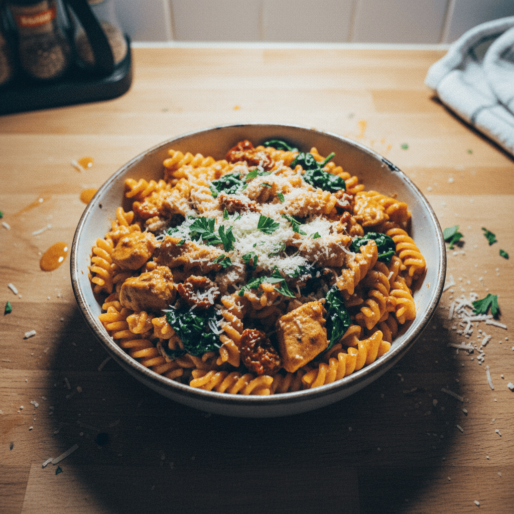 30 Minute One Pot Creamy Tuscan Chicken Pasta
