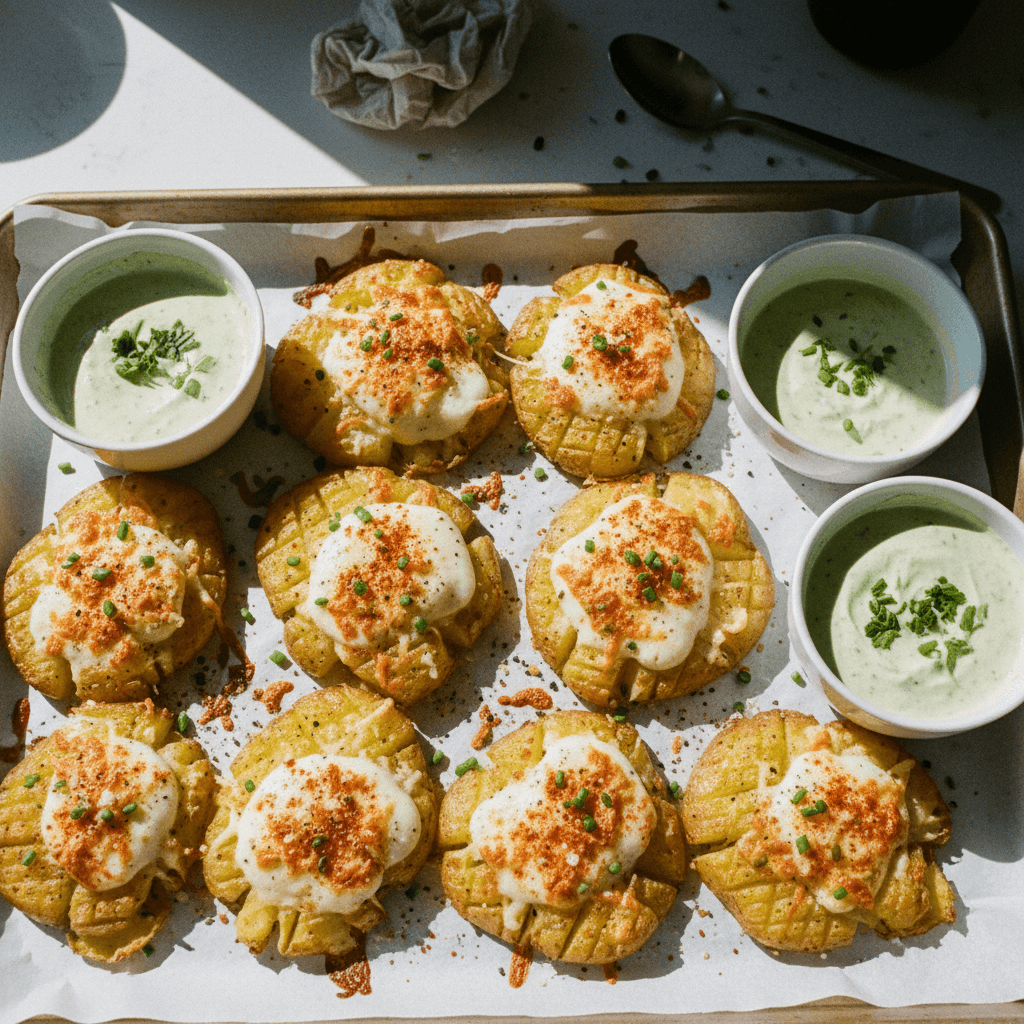 Cheesy Smashed Potatoes