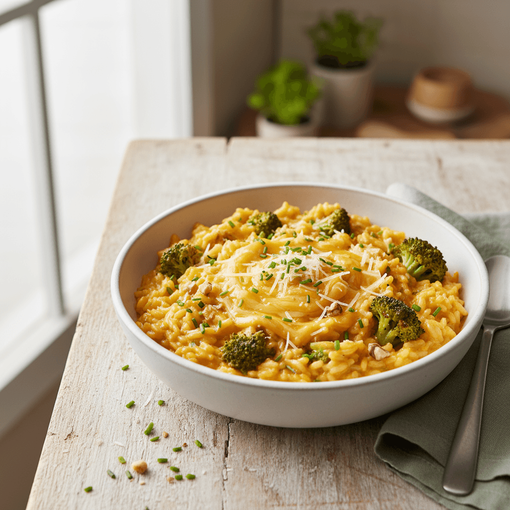 Creamy Broccoli Cheddar Risotto