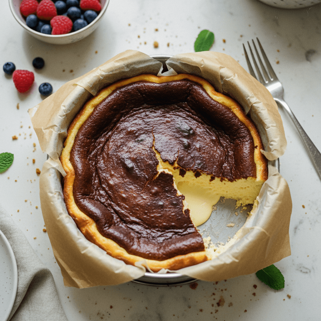 Two-Ingredient (Plus Egg) Low-Calorie Basque Cheesecake
