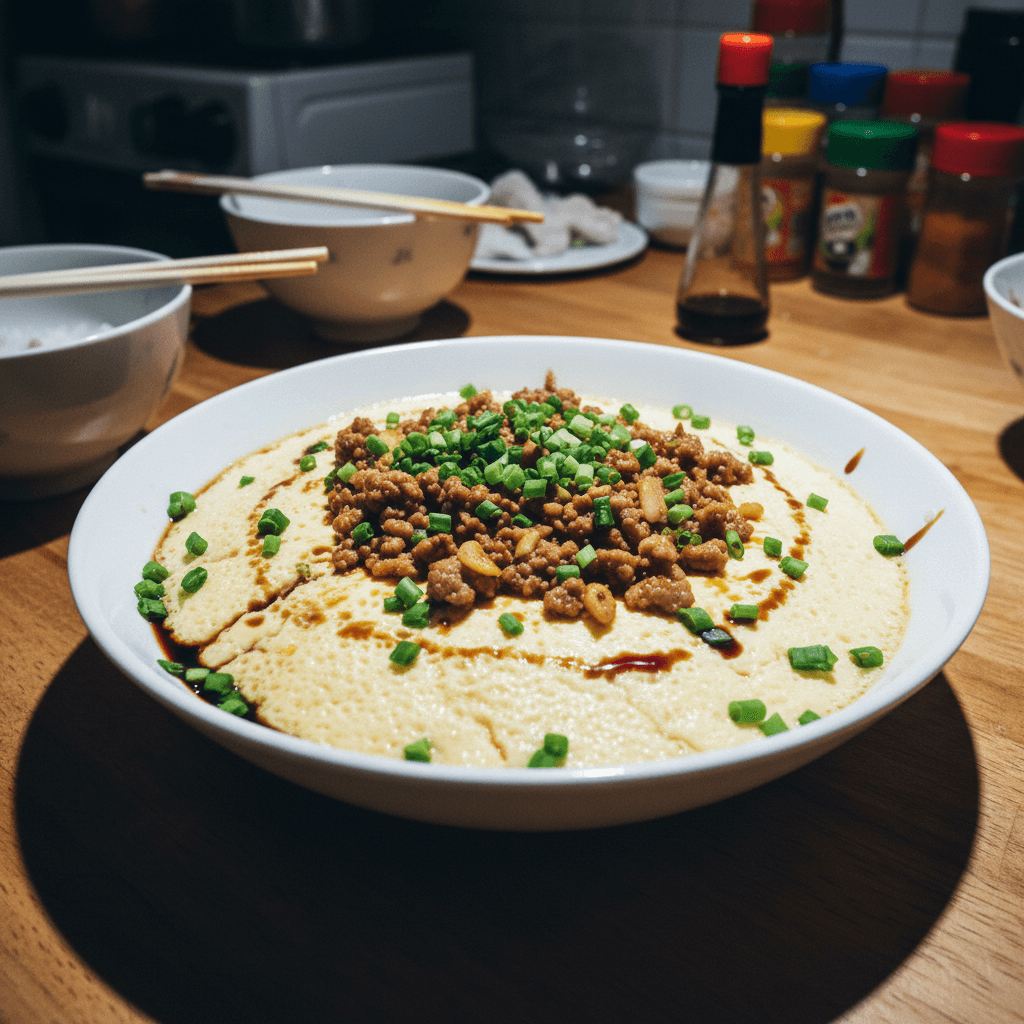Jiggly Cantonese Steamed Egg with Mince Meat (蒸水蛋)