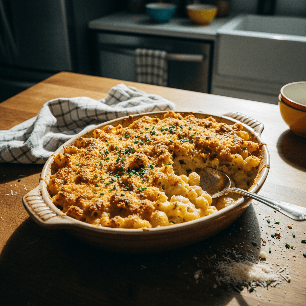 Creamy Baked Shellbows Mac & Cheese (Gratin-Style)