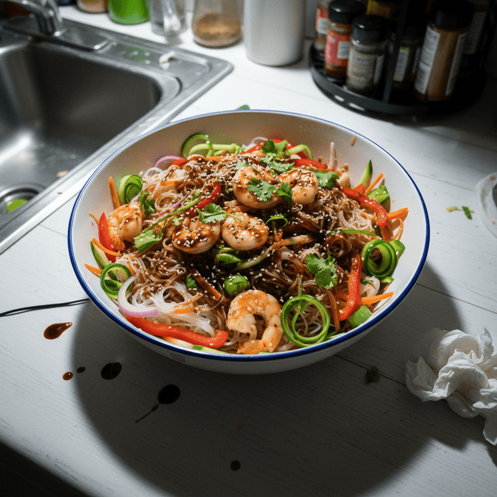 Rice Noodle & Shrimp Cucumber Salad