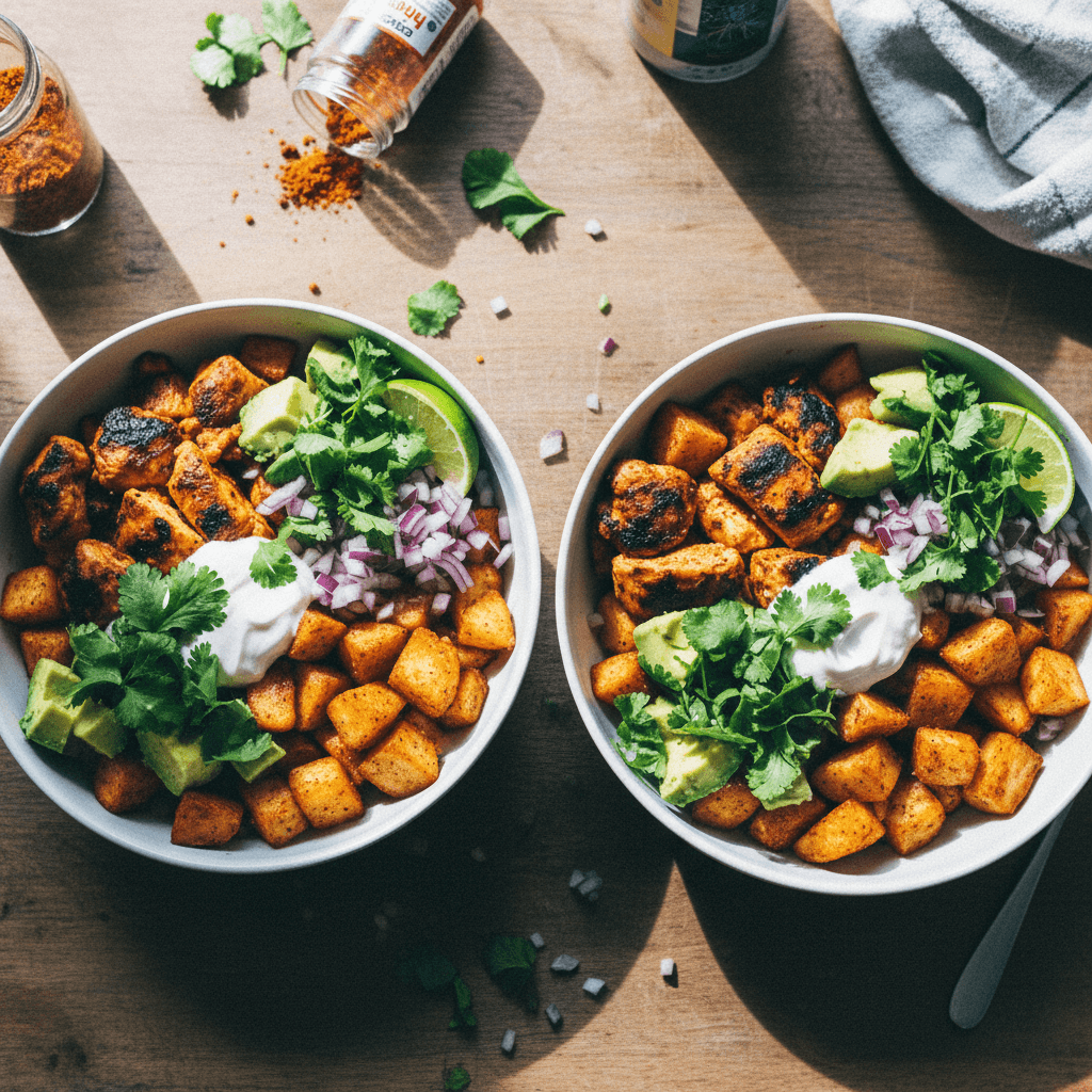 Easy Bulking Chipotle Chicken & Potato Bowls