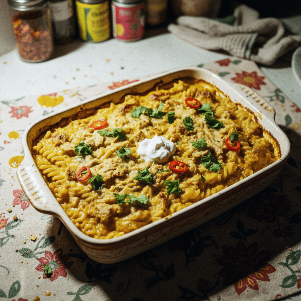 Creamy Curry Tuna Pasta Bake