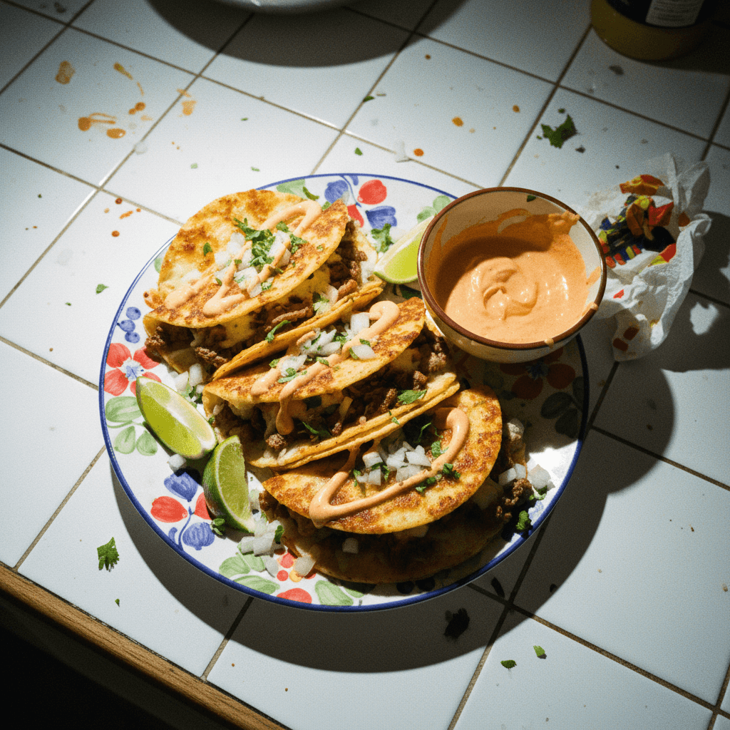 Carne Asada Quesatacos with Spicy Mayo