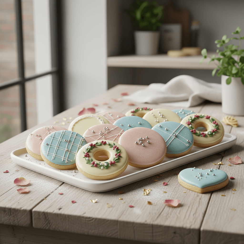 Decorated Rainbow Sprinkle Sugar Cookies