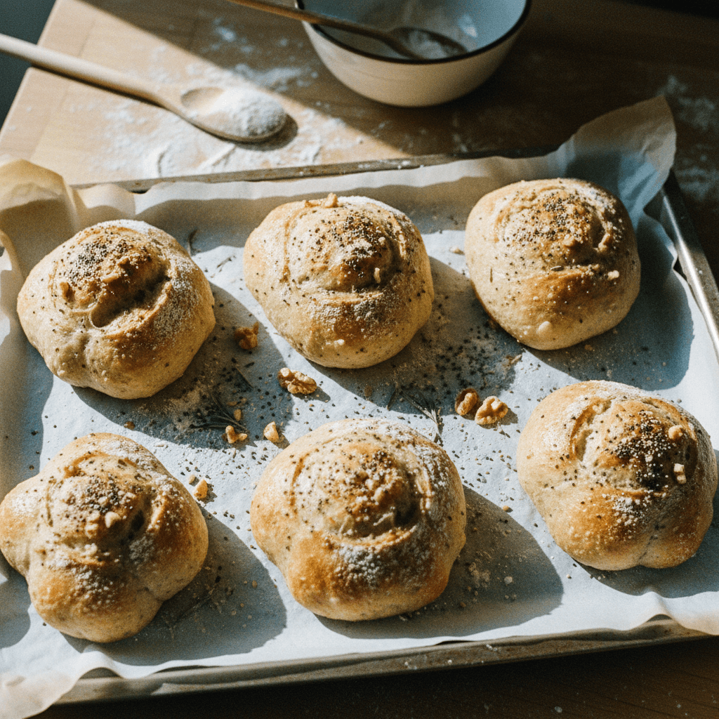 My Original No Knead No Touch Bread Rolls