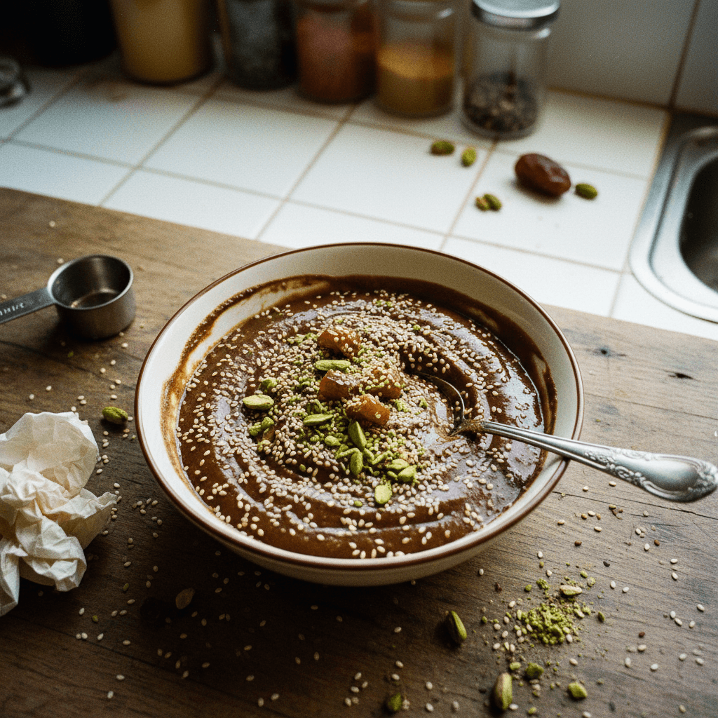 خلطة الطاقة من بذور ودبس التمر