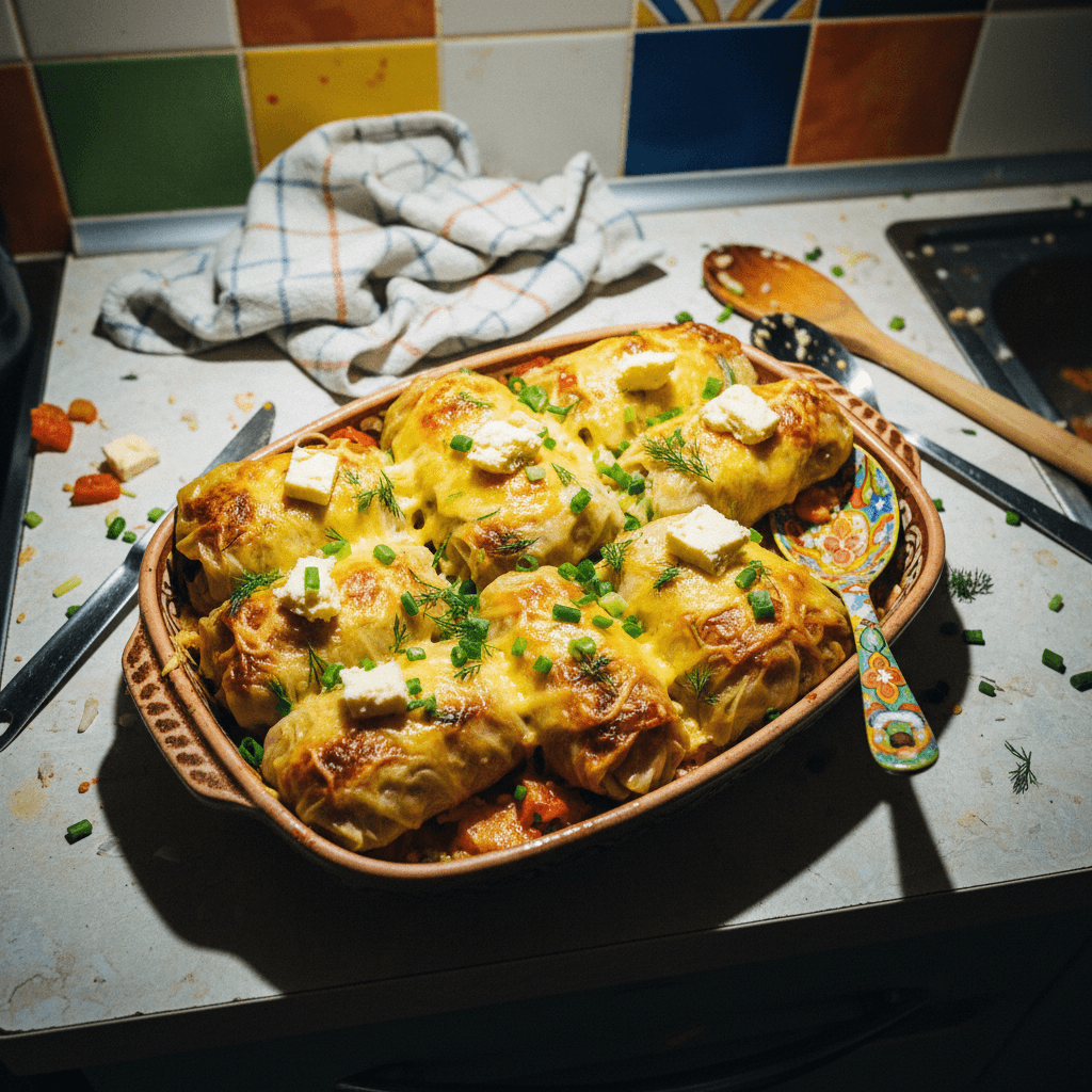 Stuffed Cabbage Rolls with Cheese (Golabki/Sarma)