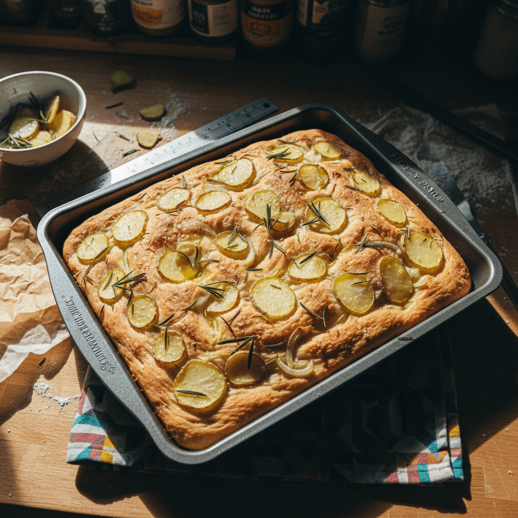 Sourdough Focaccia with Potato and Onion