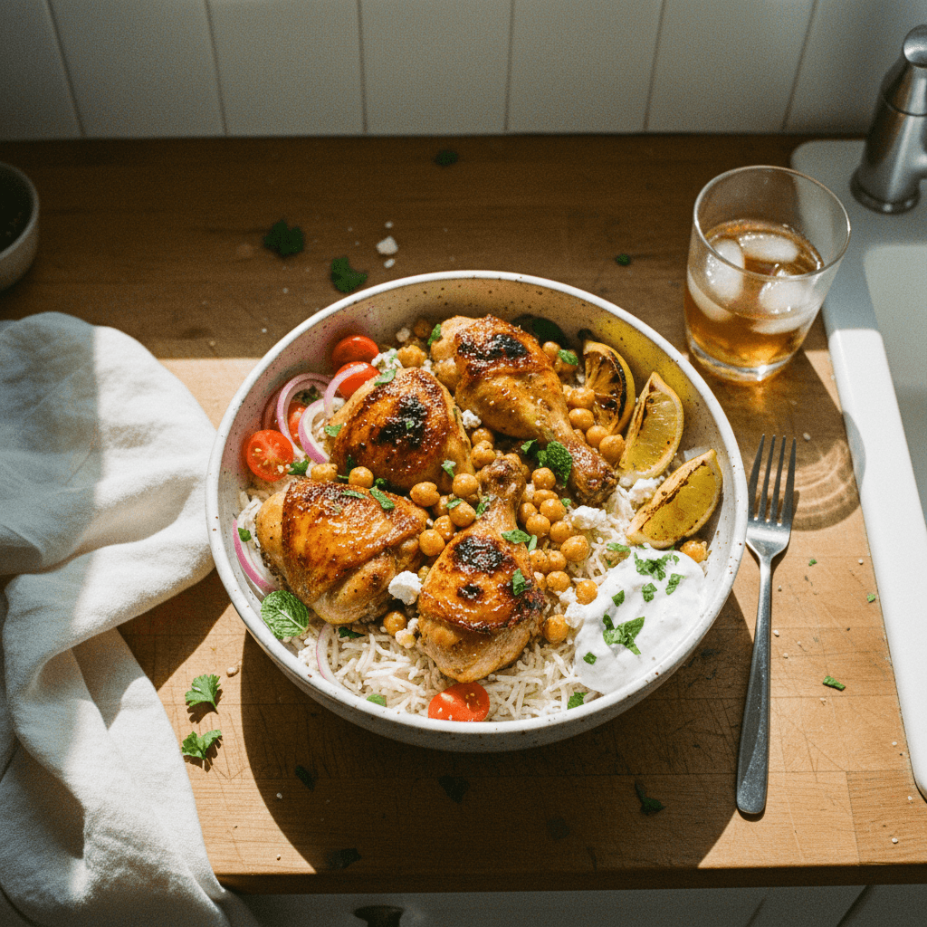 Mediterranean Inspired Chicken and Rice Bowl