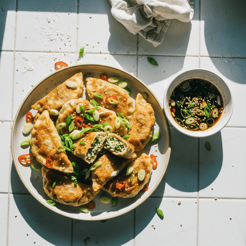 Crispy Pork and Chive Dumplings