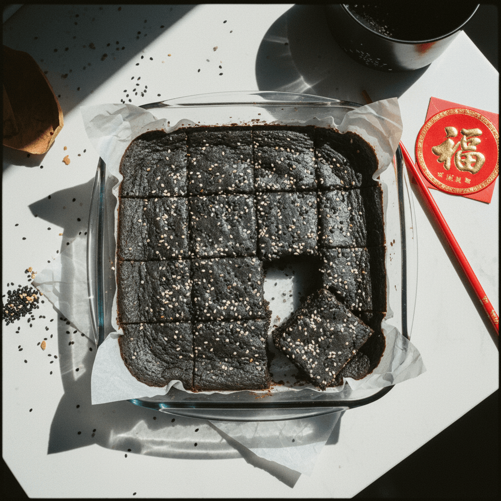 Black Sesame Mochi Brownie (年糕)