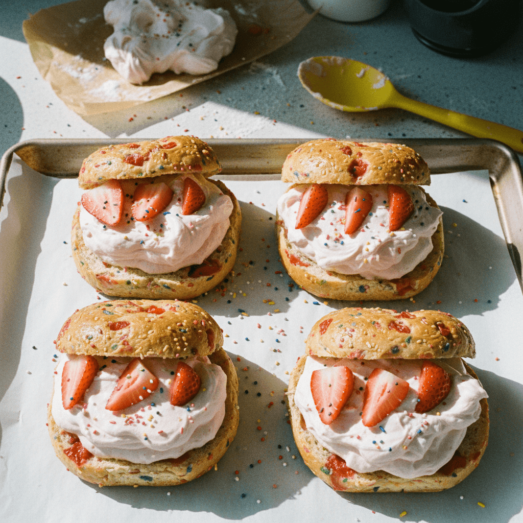 Strawberry Cream Funfetti Buns