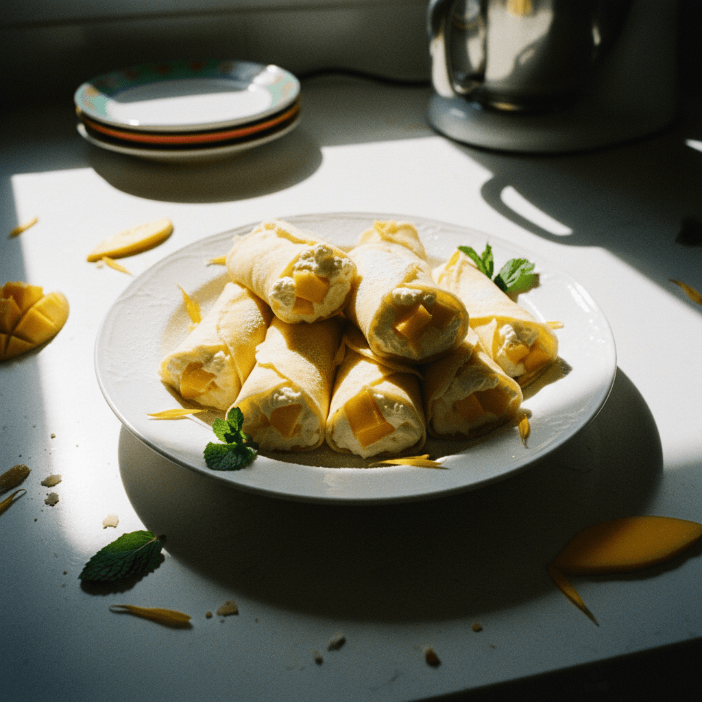 Mango Crepe Rolls