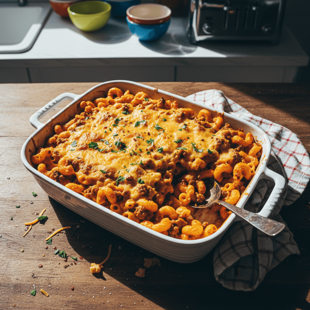 Healthier Homemade Hamburger Helper Bake