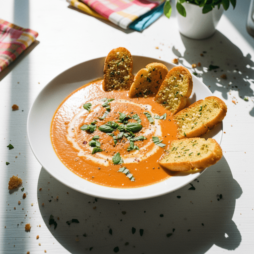 The Famous Nordstrom Tomato Soup with Garlic Butter Crostini