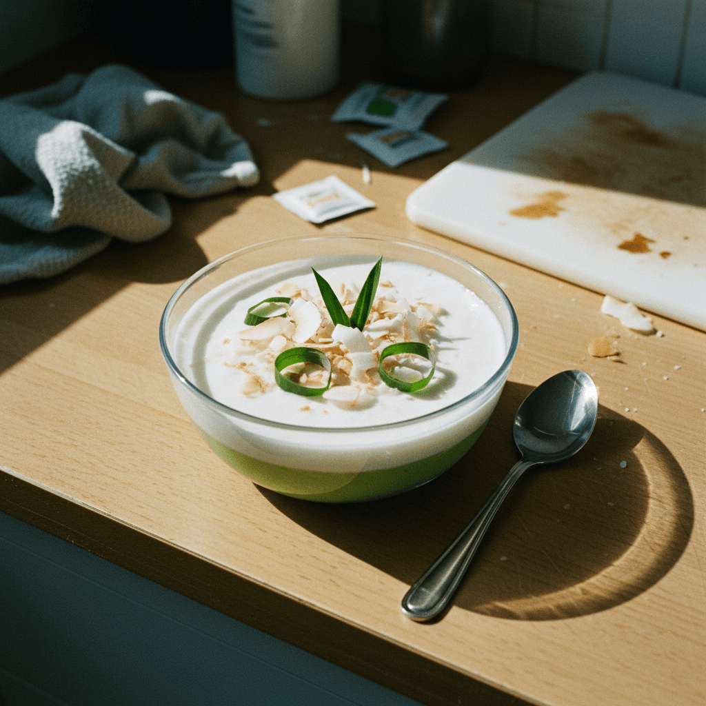 Pandan Coconut Tofu Pudding