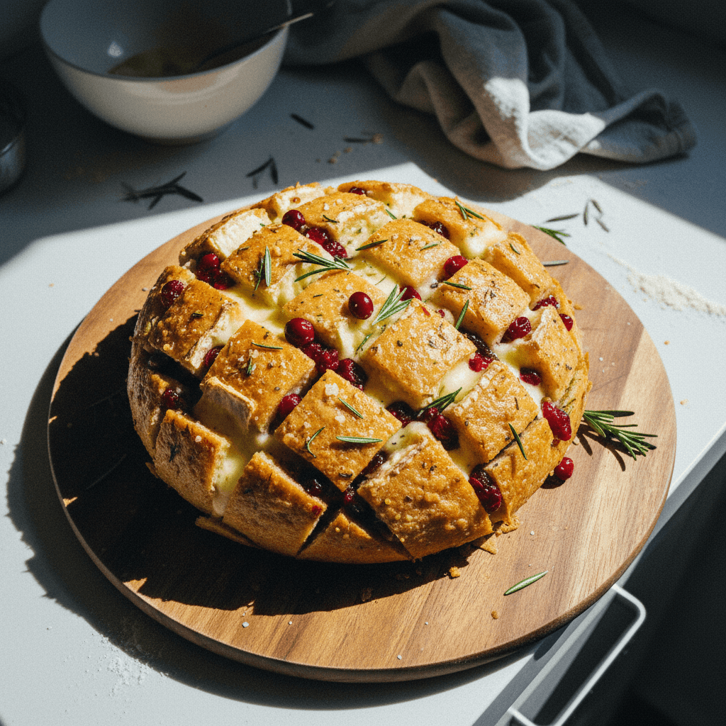 Cranberry Brie Pull-Apart Garlic Bread