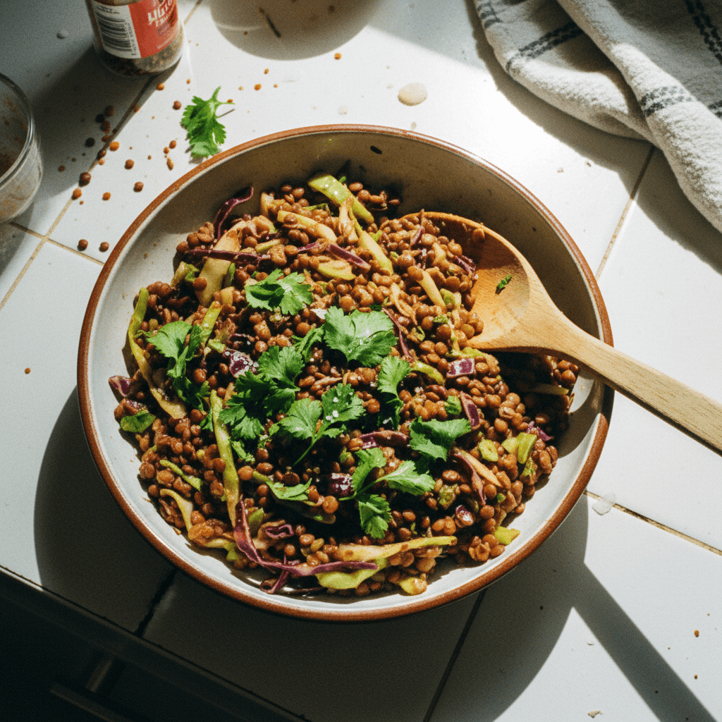 Warm Cabbage & Lentil Medley