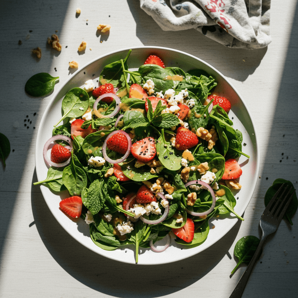 Strawberry Spinach Feta Salad