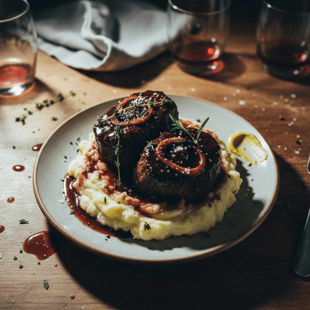 Braised Beef Cheeks with Pomme Purée