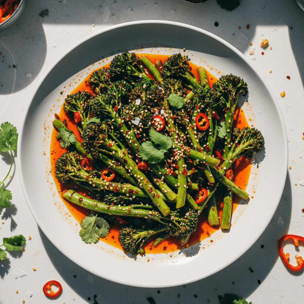 Spicy Broccolini with Chili Oil