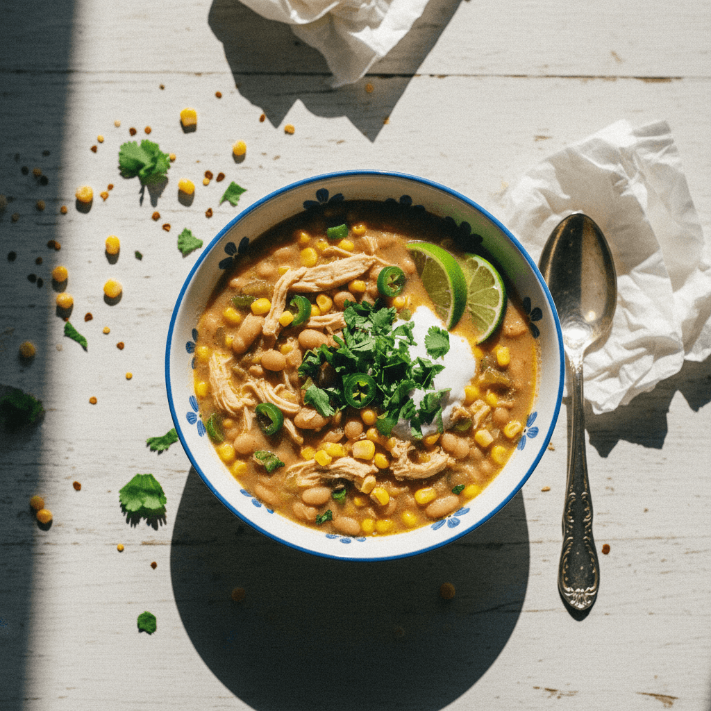 Hearty Chicken Bean Soup with Corn