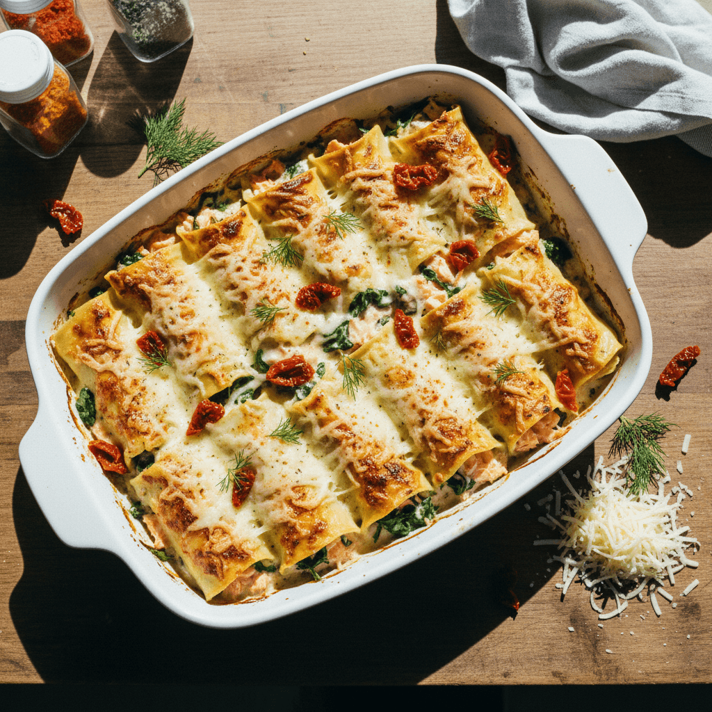 Salmon Lasagna Rolls